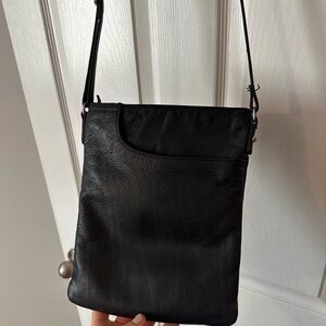 Margot Black Leather Shoulder Bag